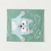 Tenture Chat caricature mignon (Devant (Horizontal))