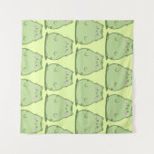 Tenture Chat Chubby Matcha Vert (Devant (Horizontal))