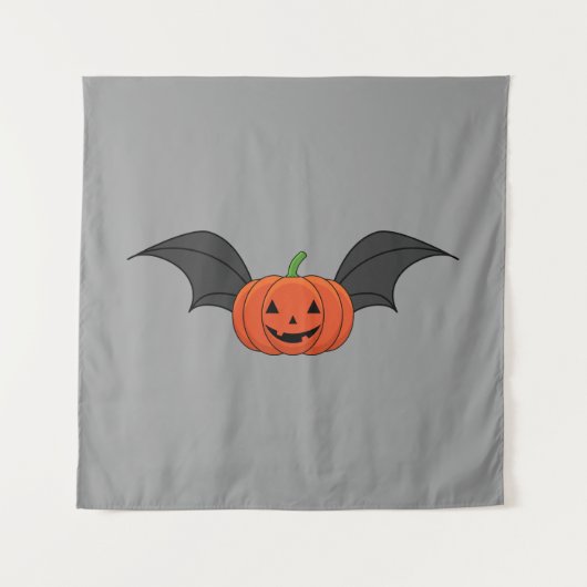 Tenture Chat Citrouille d'Halloween (Devant)