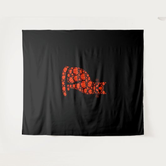 Tenture Chat Citrouille Jack-o'-lantern Halloween Hommes F (Devant (Horizontal))