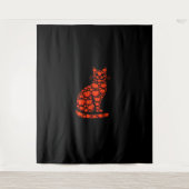 Tenture Chat Citrouille Jack-o'-lantern Halloween Hommes F (Devant)