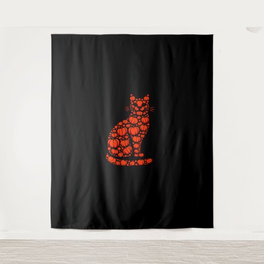 Tenture Chat Citrouille Jack-o'-lantern Halloween Hommes F (Devant)