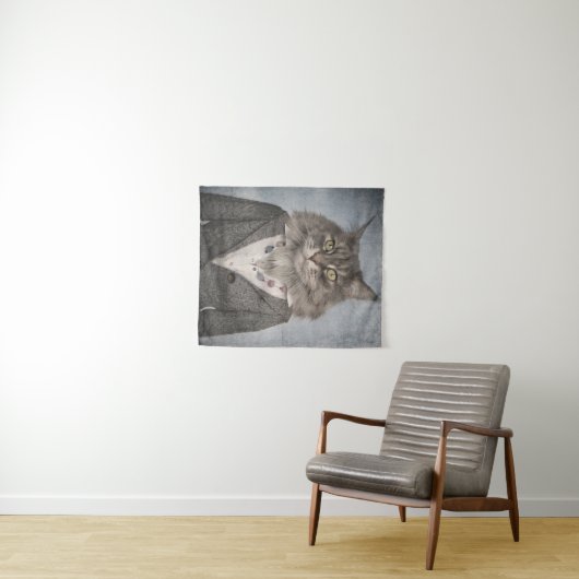 Tenture Chat dans des vêtements (En situation (horizontale))