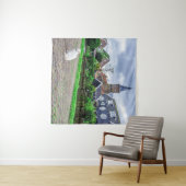 Tenture Chat dans le village de pêcheurs traditionnel (En situation (horizontale))