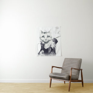Tenture Chat de charme