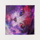 Tenture Chat de la galaxie violette (Devant (Horizontal))
