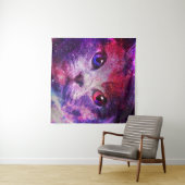 Tenture Chat de la galaxie violette (En situation (horizontale))