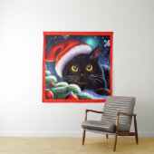 Tenture Chat de Noël 1 (En situation)