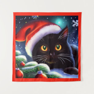 Tenture Chat de Noël 1