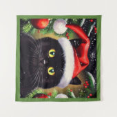Tenture Chat de Noël 6 (Devant (Horizontal))