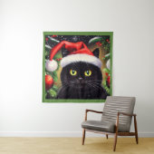 Tenture Chat de Noël 6 (En situation)