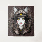 Tenture Chat de sorcière Halloween Déplaisant Portrait mig (Devant)