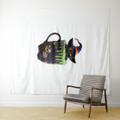 Tenture Chat de sorcière Halloween Mug de café - Chat noir (En situation (horizontale))