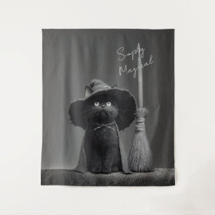 Tenture Chat de sorcière simplement magique