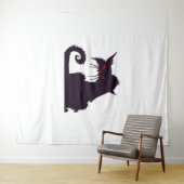 Tenture Chat d'Halloween (En situation (horizontale))