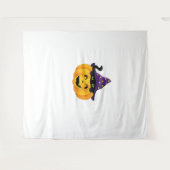 Tenture Chat d'Halloween en Citrouille - Baguette de chato (Devant (Horizontal))