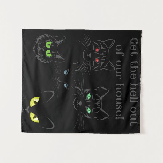 Tenture Chat Drôle (Devant (Horizontal))