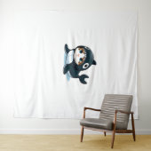 Tenture Chat en costume Orca (En situation (horizontale))