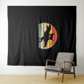 Tenture Chat équitation Dinosaur Vintage Retro Funny Graph (En situation (horizontale))