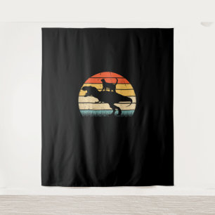 Tenture Chat équitation Dinosaur Vintage Retro Funny Graph