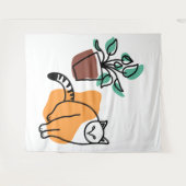 Tenture Chat et le plante (Devant (Horizontal))