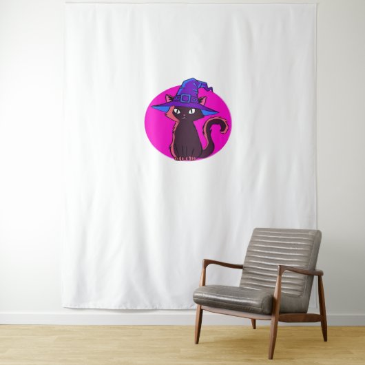 Tenture Chat Halloween Cute T-Shirt surdimensionné (En situation)