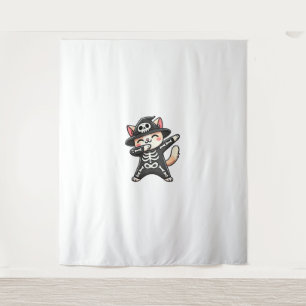 Tenture Chat Halloween Squelette mignonne Chat Enfants