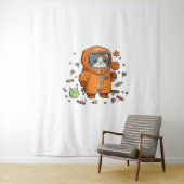 Tenture Chat Hazmat Chat Halloween Candy Monster Amusants  (En situation)