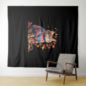 Tenture Chat Leaf Automne Bonjour Automne Funny Chat Kitte (En situation (horizontale))