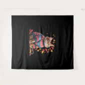 Tenture Chat Leaf Automne Bonjour Automne Funny Chat Kitte (Devant (Horizontal))