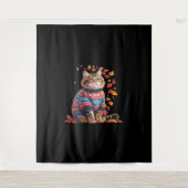 Tenture Chat Leaf Automne Bonjour Automne Funny Chat Kitte (Devant)