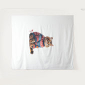 Tenture Chat Leaf Automne Bonjour Automne Funny Chat Kitte (Devant (Horizontal))