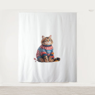 Tenture Chat Leaf Automne Bonjour Automne Funny Chat Kitte