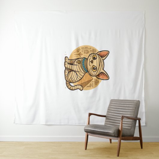 Tenture Chat maman mignonne - Art égyptien ancien T-Shi su (En situation (horizontale))