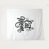 Tenture Chat Maman Whiskers et Oreilles (Devant (Horizontal))