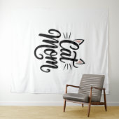 Tenture Chat Maman Whiskers et Oreilles (En situation (horizontale))