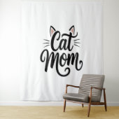 Tenture Chat Maman Whiskers et Oreilles (En situation)