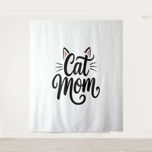 Tenture Chat Maman Whiskers et Oreilles (Devant)