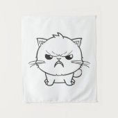 Tenture Chat mignon en colère qui baisait. (Devant)