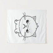 Tenture Chat mignon en colère qui baisait. (Devant (Horizontal))