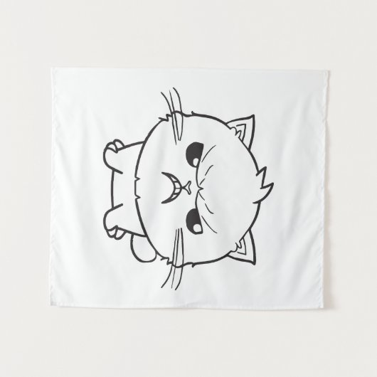 Tenture Chat mignon en colère qui baisait. (Devant (Horizontal))