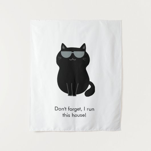 Tenture Chat mignon - Je dirige cette maison maintenant ! (Devant)