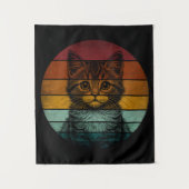 Tenture Chat mignon vintage rétro (Devant)