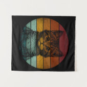 Tenture Chat mignon vintage rétro (Devant (Horizontal))