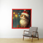 Tenture Chat Noël 3 (En situation)