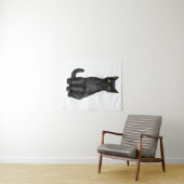 Tenture chat noir (En situation (horizontale))