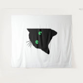 Tenture chat noir aux yeux verts (Devant (Horizontal))