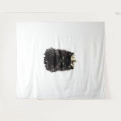 Tenture Chat noir avec un Art numérique de la Couronne (Devant (Horizontal))