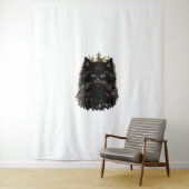 Tenture Chat noir avec un Art numérique de la Couronne (En situation)