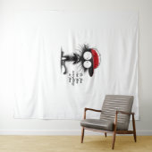 Tenture Chat noir C'est bon Je vais bien Tout va bien Fu (En situation (horizontale))